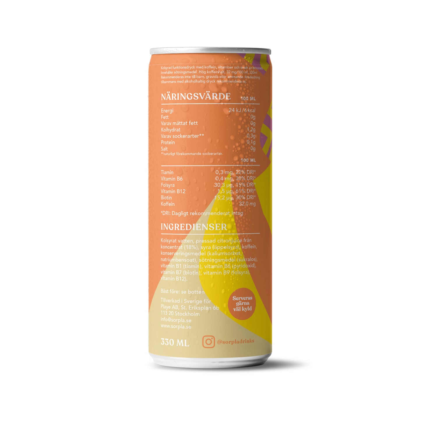 CITRON LEMONAD (24st) | Energidryck | Pressad Frukt | Koffein | Vitaminer | Utan tillsatt socker