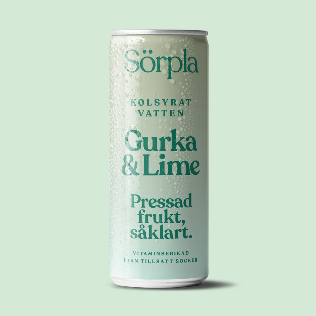 GURKA LIME (24st) | Kolsyrat Vatten | Pressad Frukt | Vitaminer | Utan tillsatt socker